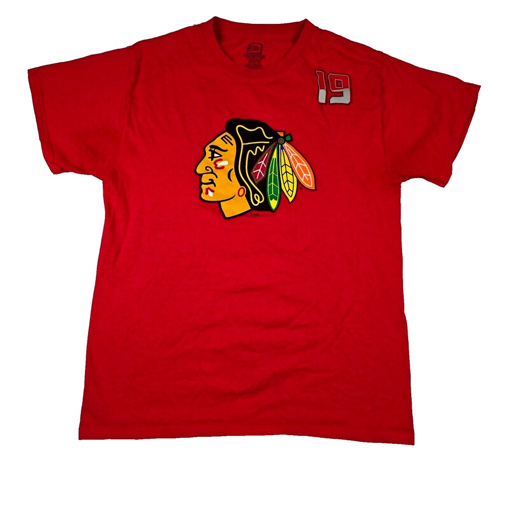 ProEdge Chicago Blackhawks Jonathan Toews 19 Red Graphic T-Shirt Mens Medium
